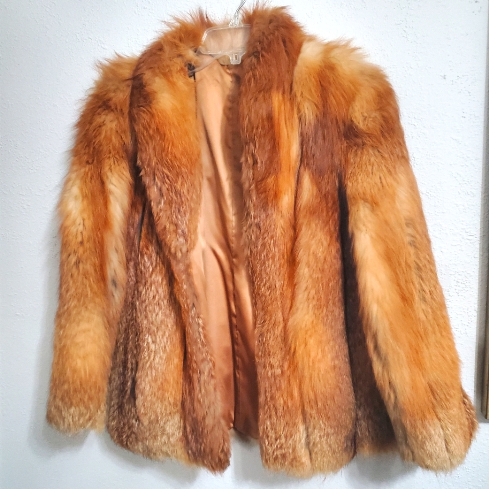 Real red fox jacket